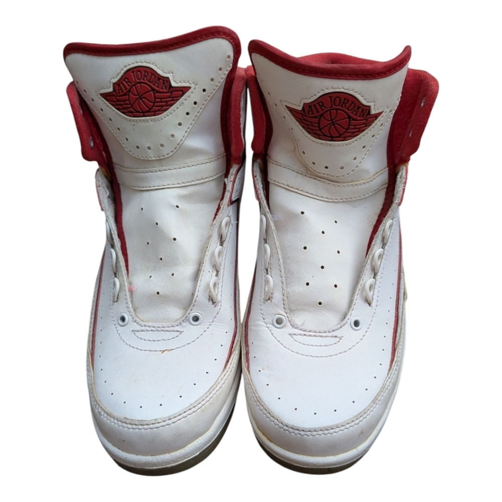 Nike Air Jordan 2 Retro BG White Varsity Basketball Shoes White Red S6Y Youth